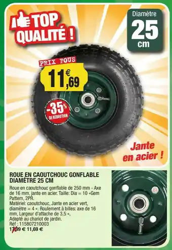 Outiror Roue En Caoutchouc Gonflable Diamètre 25 Cm offre