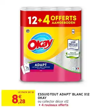 Intermarché Essuie-tout adapt' blanc x12 okay offre