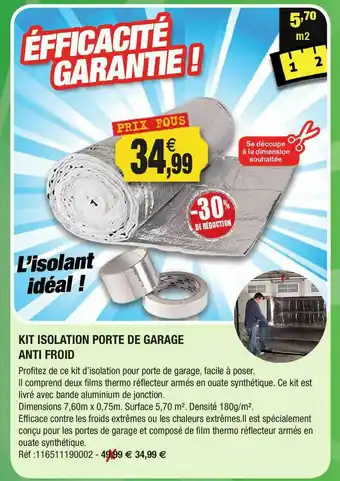 Outiror Kit Isolation Porte De Garage Anti Froid offre