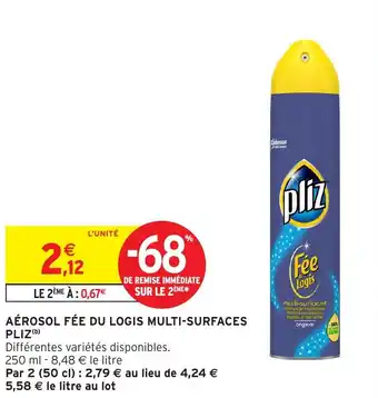 Intermarché Aérosol fée du logis multi-surfaces pliz offre