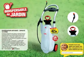 Outiror Pulvérisateur Sur Roues - Capacité 12 Litres offre