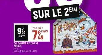 Casino Shop Calendrier De L'avent Kinder offre