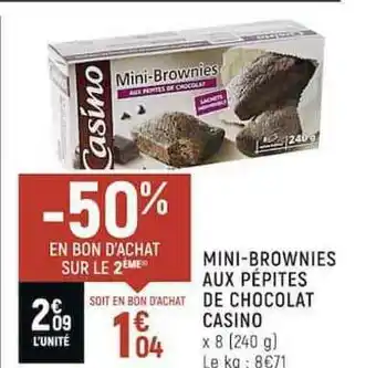 Casino Shop Mini-brownies Aux Pépites De Chcoolat Casino offre
