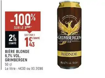 Casino Shop Bière Blonde 6,7% Vol. Grimbergen offre