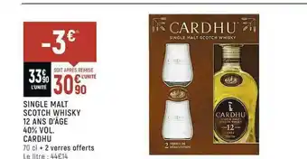 Single Malt 12 Ans D'Ăąge 40% Vol. Cardhu