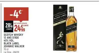 Casino Shop Scotch Whisky 12 Ans D'âge 40% Vol. Black Label Johnnie Walker offre