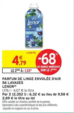 Intermarché Parfum de linge envolée d'air 56 lavages lenor offre