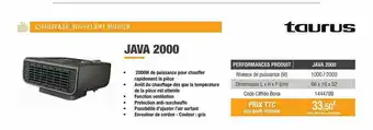 Ciffréo Bona Chauffage Soufflant Mobile Java 2000 offre