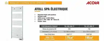 Radiateur électrique Sèche-serviettes Atoll Spa électrique Acova