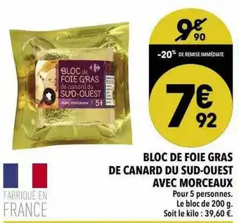 Supeco Bloc De Foie Gras De Canard Du Sud-ouest Avec Morceaux offre