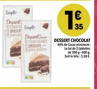 Supeco Dessert Chocolat Simply offre