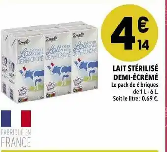 Supeco Lait Stérilisé Demi-écrémé offre