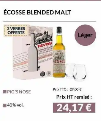 La Vignery écosse Blended Malt Pig's Nose offre