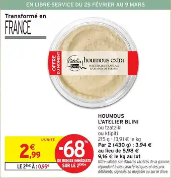 Intermarché Houmous l'atelier blini offre