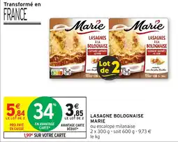 Intermarché Lasagne bolognaise marie offre