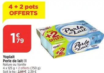 Bi1 YOPLAIT Perle de lait offre