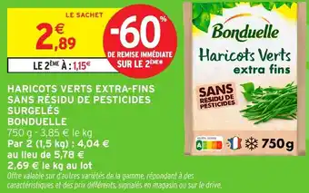 Intermarché Haricots verts extra-fins sans résidu de pesticides surgelés bonduelle offre