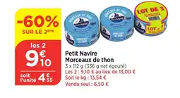 Bi1 PETIT NAVIRE Morceaux de thon offre