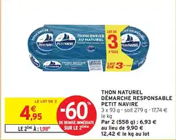 Intermarché Thon naturel demarche responsable petit navire offre