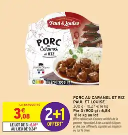 Intermarché Porc au caramel et riz paul et louise offre