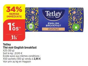 Bi1 TETLEY Thé noir English breakfast offre