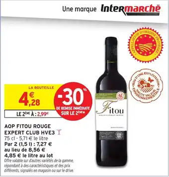 Intermarché Aop fitou rouge expert club hve3 offre