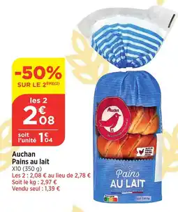 Bi1 AUCHAN Pains au lait offre