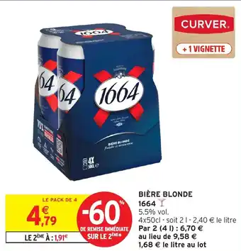 Intermarché Bière blonde 1664 offre