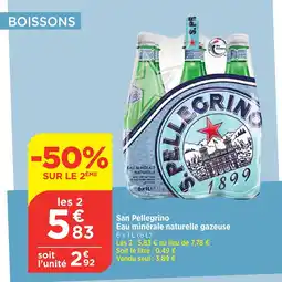 Bi1 SAN PELLEGRINO Eau minérale naturelle gazeuse offre