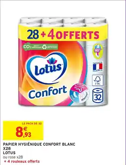 Intermarché Papier hygiénique confort blanc x28 lotus offre