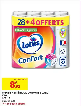 Intermarché Papier hygiénique confort blanc x28 lotus offre