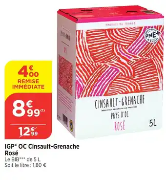 Bi1 IGP OC Cinsault-Grenache Rosé offre