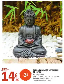 E.Leclerc Bouddha solaire avec fleur de lotus offre