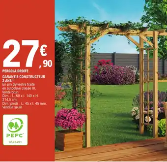 E.Leclerc PEFC Pergola droite offre