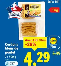 Lidl Cordons bleus de poulet offre