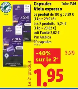 Lidl Capsules Viola espresso offre