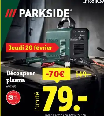 Lidl PARKSIDE® Découpeur plasma offre