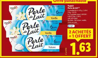 Lidl YOPLAIT Perle de lait offre