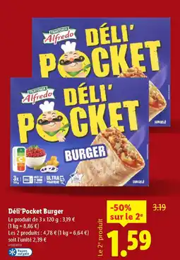 Lidl Déli'Pocket Burger offre