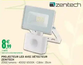 Intermarché Projecteur led avec détecteur zenitech offre