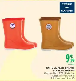 Intermarché Botte de pluie enfant terre de marins offre