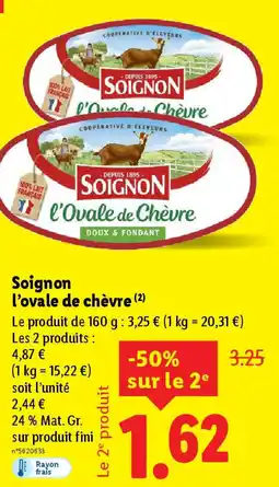 Lidl SOIGNON l'ovale de chèvre ( offre