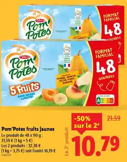 Lidl POM'POTES  fruits jaunes offre