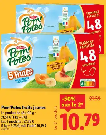 Lidl POM'POTES  fruits jaunes offre