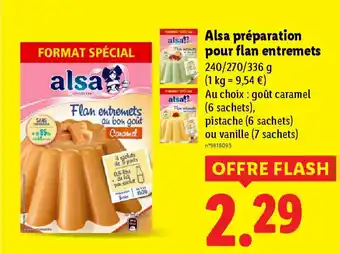 Lidl ALSA préparation pour flan entremets offre