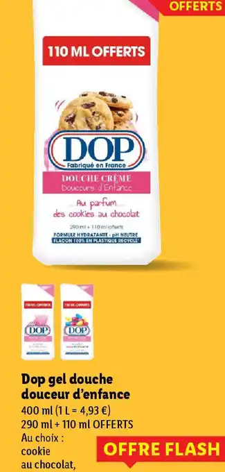 Lidl DOP gel douche douceur d'enfance offre