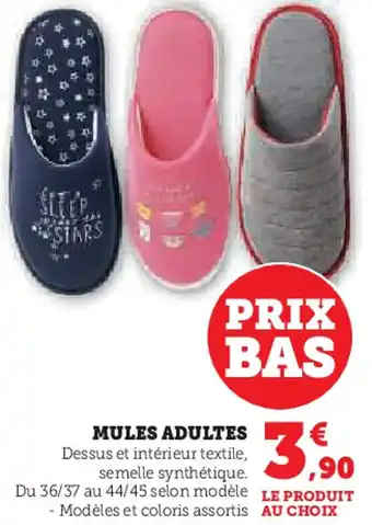 Super U Mules adultes offre