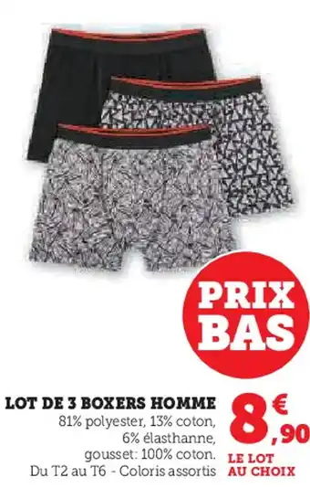 Super U Lot de 3 boxers homme offre