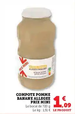 Super U Compote pomme banane allegee prix mini offre