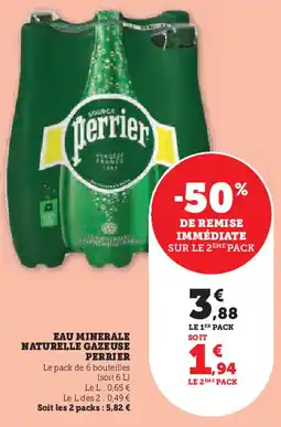 Super U Eau minerale naturelle gazeuse perrier offre